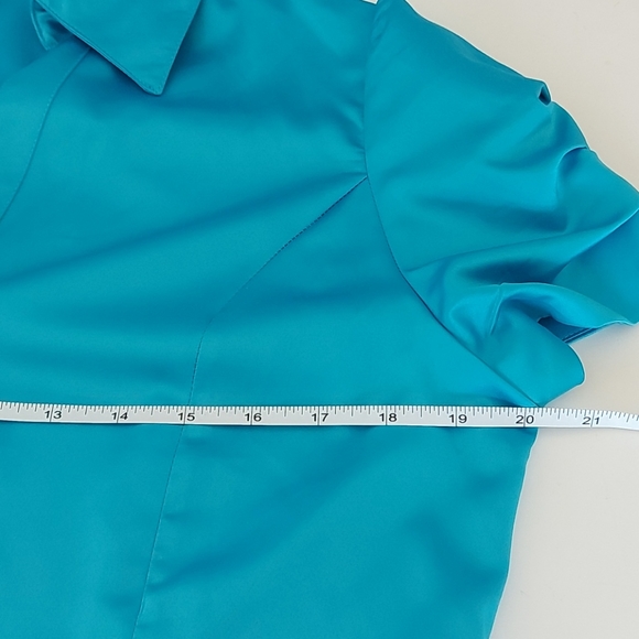Renuar Teal Blue Blouse NWT Sz 8 - Picture 5 of 15